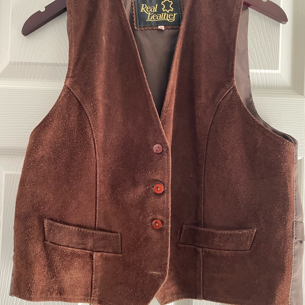 Vintage Brown Leather Vest